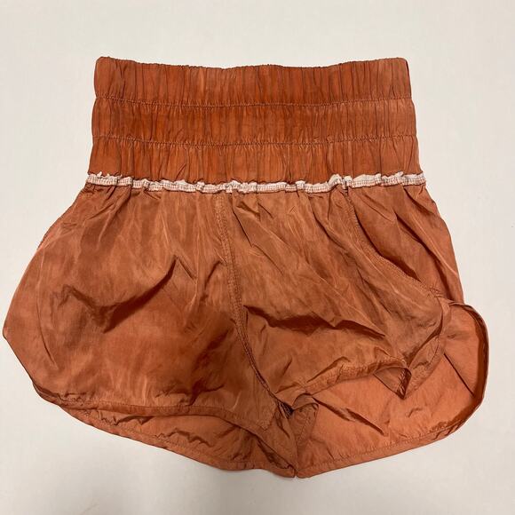 FP Movement Way Home Run Shorts Brushed Apricot Copper Logo Smocked Waist XS - Picture 7 of 7